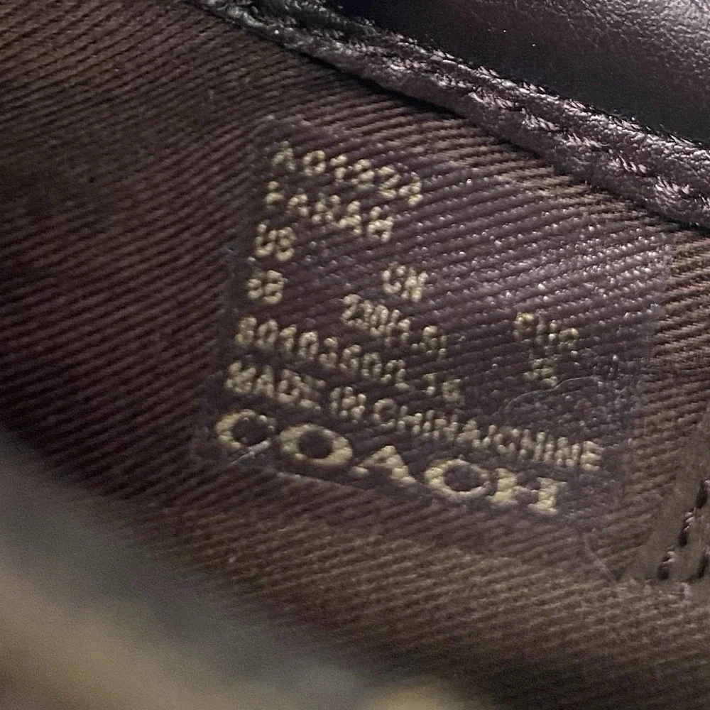 COACH‎ Farah Womens Casual Leather Shoes Nappa Sig C brown Khaki US Sz.6B EUC